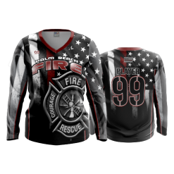 2671 FD Womens V-Neck Longsleeve PALM-BEACH-FIRE