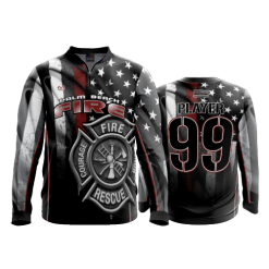 2671 FD Quarter Zip Batting Jacket LS PALM-BEACH-FIRE
