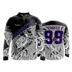1675 FD Quarter Zip Batting Jacket LS OHANA-BLACK-ADDONS