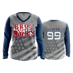 2661 FD Womens V-Neck Longsleeve BROS-BEFORE-PITCHES