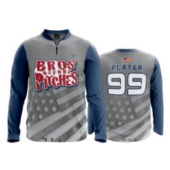 2661 FD Quarter Zip Batting Jacket LS BROS-BEFORE-PITCHES