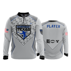 1538 FD Quarter Zip Batting Jacket LS NORTHEAST-TEXAS-GREY