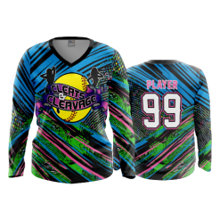2677 FD Womens V-Neck Longsleeve CLEATS-AND-CLEAVAGE
