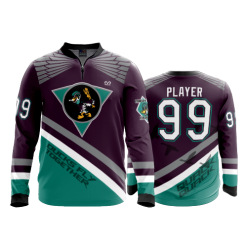 708 FD Quarter Zip Batting Jacket LS MIGHTY-DUCKS-PURPLE