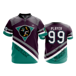 708 FD Quarter Zip Batting Jacket SS MIGHTY-DUCKS-PURPLE