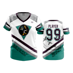 708 FD Womens V-Neck MIGHTY-DUCKS-WHITE