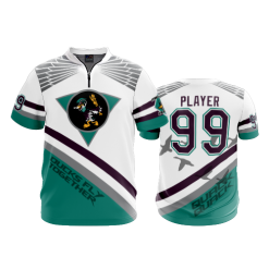 708 FD Quarter Zip Batting Jacket SS MIGHTY-DUCKS-WHITE
