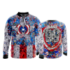 1785 FD Quarter Zip Batting Jacket LS RBI-MARVEL-COLLAGE