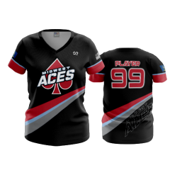 355 FD Womens V-Neck MIDWEST-ACES-BLACK