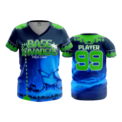 2684 FD Womens V-Neck BASE-INVADERS-LIME