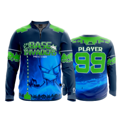 2684 FD Quarter Zip Batting Jacket LS BASE-INVADERS-LIME