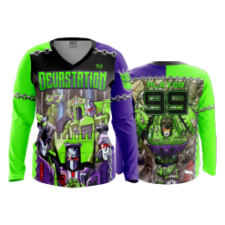 2400 FD Womens V-Neck Longsleeve DEVASTATION-FLO INK + $5