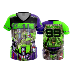 2400 FD Womens V-Neck DEVASTATION-FLO INK + $5