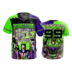 2400 FD Sport V-Neck MENS DEVASTATION-FLO INK + $5