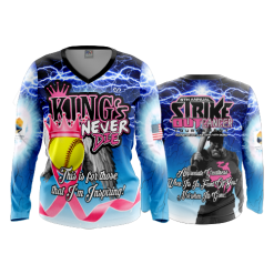 1727 FD Womens V-Neck Longsleeve STRIKE-OUT-CANCER