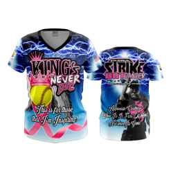 1727 FD Womens V-Neck STRIKE-OUT-CANCER
