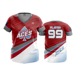 355 FD Womens V-Neck MIDWEST-ACES-RED