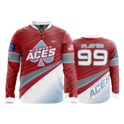 355 FD Quarter Zip Batting Jacket LS MIDWEST-ACES-RED