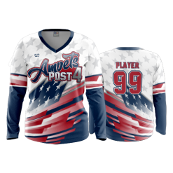 2701 FD Womens V-Neck Longsleeve AMVETS-POST-4