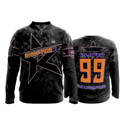 2688 FD Quarter Zip Batting Jacket LS CHAPTER-9-BLACK-FLO INK + $5