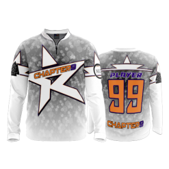 2688 FD Quarter Zip Batting Jacket LS CHAPTER-9-WHITE-FLO INK + $5