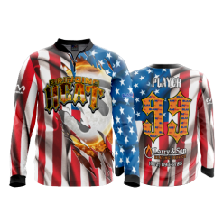 576 FD Quarter Zip Batting Jacket LS BRINGING-THE-HEAT-FLO INK + $5