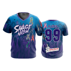 2719 FD Sport V-Neck MENS SAVAGE-NATION-FLO INK + $5