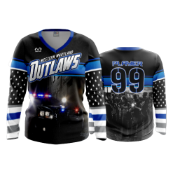 2689 FD Womens V-Neck Longsleeve WESTERN-MARYLAND-OUTLAWS-BLACK