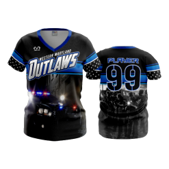 2689 FD Womens V-Neck WESTERN-MARYLAND-OUTLAWS-BLACK