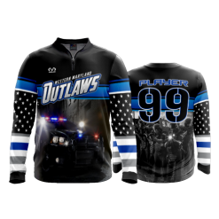 2689 FD Quarter Zip Batting Jacket LS WESTERN-MARYLAND-OUTLAWS-BLACK