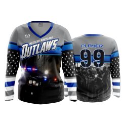 2689 FD Womens V-Neck Longsleeve WESTERN-MARYLAND-OUTLAWS-GREY