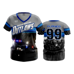 2689 FD Womens V-Neck WESTERN-MARYLAND-OUTLAWS-GREY