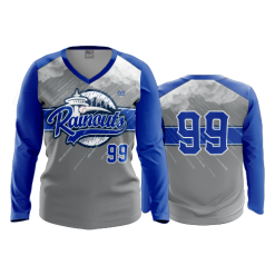 2691 FD Womens V-Neck Longsleeve SEATTLE-RAINOUTS-CHARCOAL