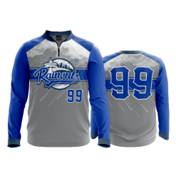 2691 FD Quarter Zip Batting Jacket LS SEATTLE-RAINOUTS-CHARCOAL