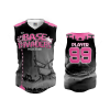 2649 FD ProTek Womens Full Button Down Sleeveless BASE-INVADERS-PINK-ADDON