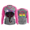 2730 FD Womens V-Neck Longsleeve PINK-ELEPHANTS-FLO INK + $5