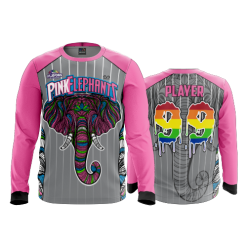 2730 FD Long Sleeve MENS PINK-ELEPHANTS-FLO INK + $5