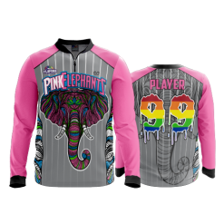 2730 FD Quarter Zip Batting Jacket LS PINK-ELEPHANTS-FLO INK + $5