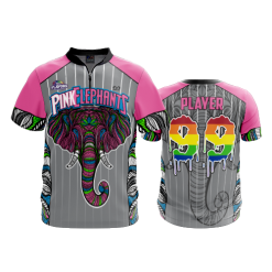 2730 FD Quarter Zip Batting Jacket SS PINK-ELEPHANTS-FLO INK + $5
