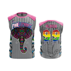2730 FD Sport Sleeveless MENS PINK-ELEPHANTS-FLO INK + $5