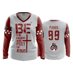 2741 FD Womens V-Neck Longsleeve HAND-AND-FEET-OF-JESUS