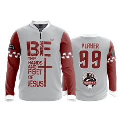 2741 FD Quarter Zip Batting Jacket LS HAND-AND-FEET-OF-JESUS