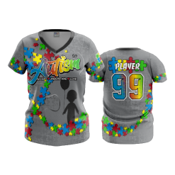 FD Womens V-Neck AUTISM-RIBBON-1