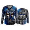 2734 FD Womens V-Neck Longsleeve BLUE-WARRIOR-WITHIN