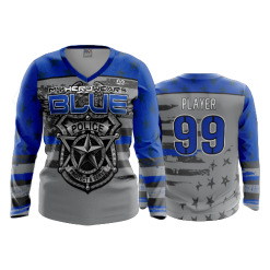2734 FD Womens V-Neck Longsleeve MY-HERO-WEARS-BLUE
