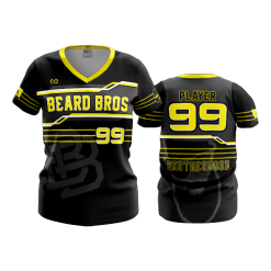 2755 FD Womens V-Neck BEARD-BROS-BLACK