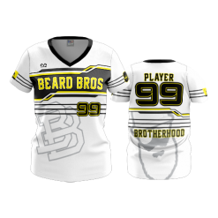 2755 FD Womens V-Neck BEARD-BROS-WHITE