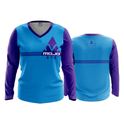 880 FD Womens V-Neck Longsleeve BRAND-PURPBLUE-TRIANGLE