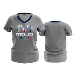 2760 FD Womens V-Neck BRAND-RWB-STRIPES
