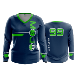 2759 FD Womens V-Neck Longsleeve NAVY-LIME-MOJO